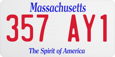 MA license plate 357AY1