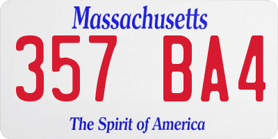 MA license plate 357BA4