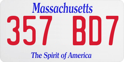 MA license plate 357BD7