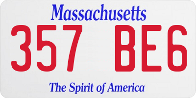 MA license plate 357BE6