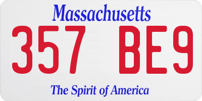 MA license plate 357BE9