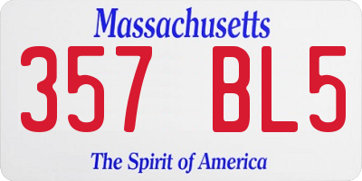 MA license plate 357BL5