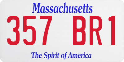 MA license plate 357BR1
