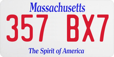 MA license plate 357BX7