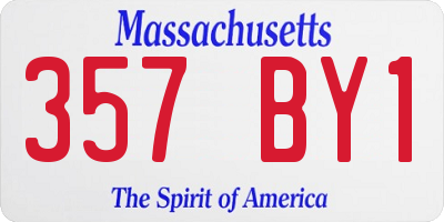 MA license plate 357BY1