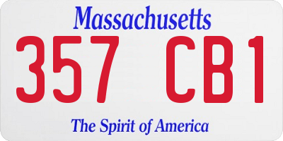 MA license plate 357CB1