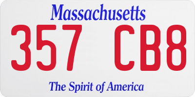 MA license plate 357CB8