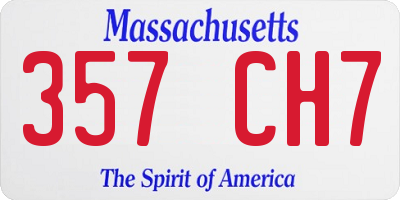 MA license plate 357CH7