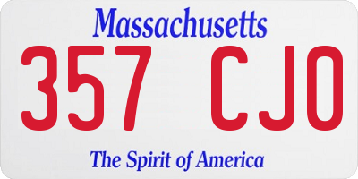 MA license plate 357CJ0