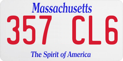 MA license plate 357CL6