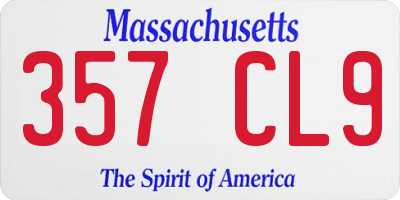 MA license plate 357CL9