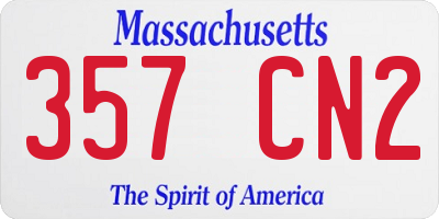 MA license plate 357CN2