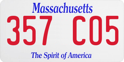 MA license plate 357CO5