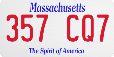 MA license plate 357CQ7