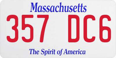 MA license plate 357DC6