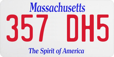 MA license plate 357DH5