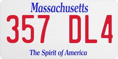 MA license plate 357DL4