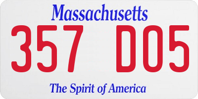 MA license plate 357DO5