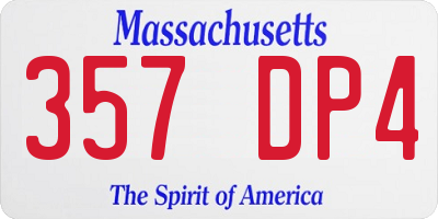 MA license plate 357DP4