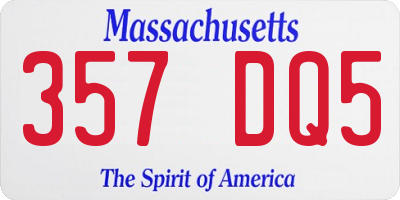 MA license plate 357DQ5