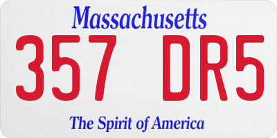 MA license plate 357DR5