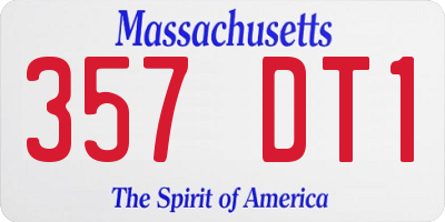 MA license plate 357DT1