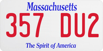 MA license plate 357DU2