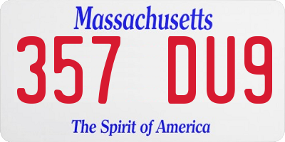 MA license plate 357DU9