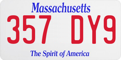 MA license plate 357DY9