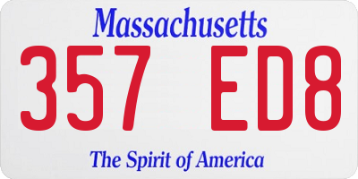 MA license plate 357ED8