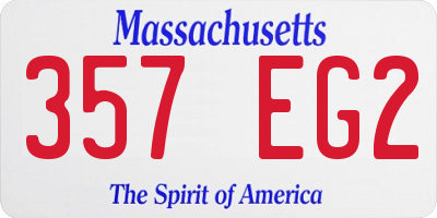 MA license plate 357EG2
