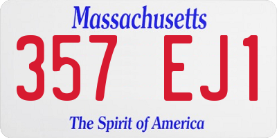 MA license plate 357EJ1