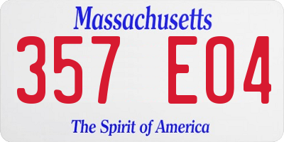 MA license plate 357EO4