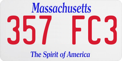 MA license plate 357FC3