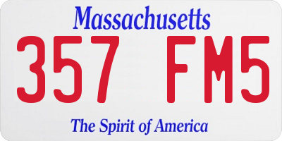 MA license plate 357FM5