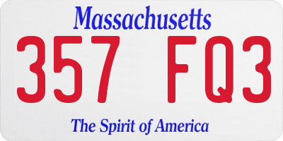 MA license plate 357FQ3