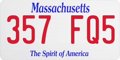 MA license plate 357FQ5