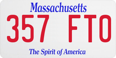 MA license plate 357FT0