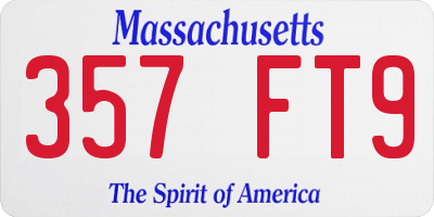 MA license plate 357FT9