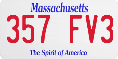 MA license plate 357FV3