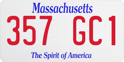 MA license plate 357GC1