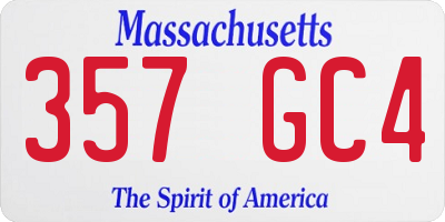 MA license plate 357GC4