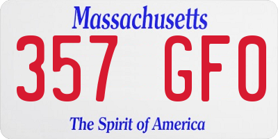 MA license plate 357GF0