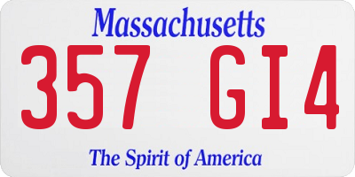 MA license plate 357GI4