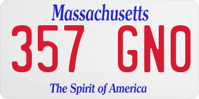 MA license plate 357GN0
