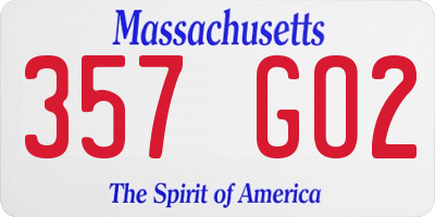 MA license plate 357GO2