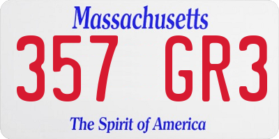 MA license plate 357GR3