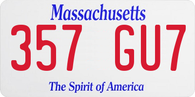 MA license plate 357GU7