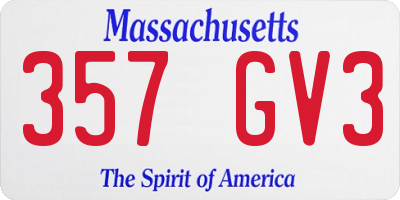 MA license plate 357GV3