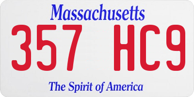 MA license plate 357HC9